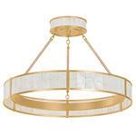 Halcott Chandelier - Vintage Gold Leaf / Capiz