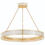 Halcott Chandelier - Vintage Gold Leaf / Capiz