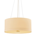 Ashland Pendant - Aged Brass / White Linen