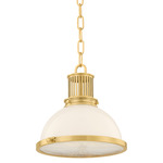 Pinesbridge Pendant - Aged Brass / Opal Glossy