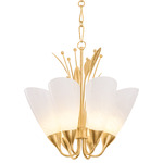 Forest Glen Chandelier - Vintage Gold Leaf / Seeded Cloud