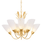 Forest Glen Chandelier - Vintage Gold Leaf / Seeded Cloud
