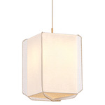 Louise Pendant - Gold Leaf / White