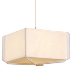 Louise Pendant - Gold Leaf / White