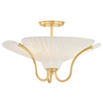 Gerhard Semi Flush Ceiling Light - Aged Brass / Ivory