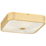 Henri Semi Flush Ceiling Light - Aged Brass / Ivory