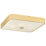 Henri Semi Flush Ceiling Light - Aged Brass / Ivory