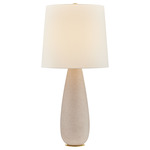 Neelytown Table Lamp - Aged Brass / Natural / White Linen