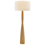 Somers Chase Floor Lamp - Natural Wood / White Linen