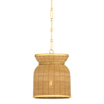 Parkchester Pendant - Aged Brass / Rattan