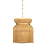 Parkchester Pendant - Aged Brass / Rattan