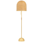 Darfield Floor Lamp - Aged Brass / Rattan