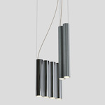 Silo 10 Multi Light Pendant - Tumbled Aluminum / Mirror Polished