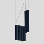 Silo 10 Multi Light Pendant - Textured Midnight Blue