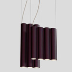 Silo 11 Multi Light Pendant - Textured Aubergine