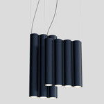 Silo 11 Multi Light Pendant - Textured Midnight Blue