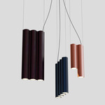 Silo 12 Multi Light Pendant - Terracotta / Glossy Oxblood / Midnight Blue