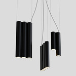 Silo 12 Multi Light Pendant - Textured Black