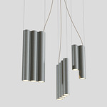 Silo 12 Multi Light Pendant - Tumbled Aluminum