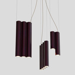 Silo 12 Multi Light Pendant - Textured Aubergine