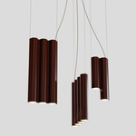 Silo 12 Multi Light Pendant - Glossy Oxblood