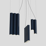 Silo 12 Multi Light Pendant - Textured Midnight Blue