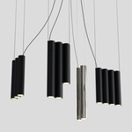 Silo 13 Multi Light Pendant - Mirror Polished / Textured Black