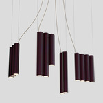 Silo 13 Multi Light Pendant - Textured Aubergine