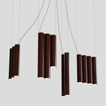 Silo 13 Multi Light Pendant - Glossy Oxblood
