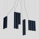 Silo 13 Multi Light Pendant - Textured Midnight Blue