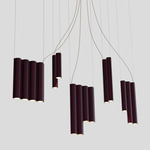 Silo 14 Multi Light Pendant - Textured Aubergine