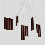 Silo 14 Multi Light Pendant - Glossy Oxblood