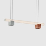 Isle 01A Linear Pendant - Polished Aluminum / Red Negrais