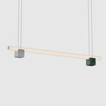 Isle 02A Linear Pendant - Polished Aluminum / Green Guatemala