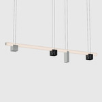 Isle 03B Linear Pendant - Aluminum / Black Marquina