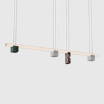 Isle 03B Linear Pendant - Green Guatemala / Aluminum / Red Levanto