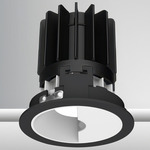 Luca 2.7 inch Round TruColor RGBTW 24V Wall Wash With Trim - Black / White