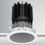 Luca 2.7 inch Round DALI/DMX RGBTW 48V Downlight with Trim - White / Haze Satin Silver
