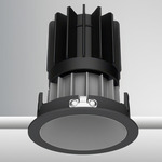 Luca 2.7 inch Round DALI/DMX RGBTW 48V Downlight with Trim - Black / Haze Satin Silver