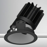 Luca 2.7 inch Round DALI/DMX RGBTW 48V Downlight with Trim - Black / Haze Satin Silver