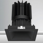 Luca 2.7 inch Square DALI/DMX RGBTW 48V Downlight with Trim - Black / Black