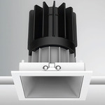 Luca 2.7 inch Square DALI/DMX RGBTW 48V Downlight with Trim - White / Haze Satin Silver