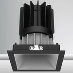 Luca 2.7 inch Square DALI/DMX RGBTW 48V Downlight with Trim - Black / Haze Satin Silver