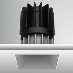 Luca 2.7 inch Square DALI/DMX RGBTW 48V Trimless Downlight - Haze Satin Silver