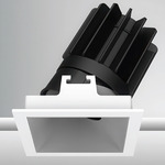 Luca 2.7 inch Square DALI/DMX RGBTW 48V Downlight with Trim - White / Haze Satin Silver