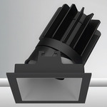Luca 2.7 inch Square DALI/DMX RGBTW 48V Downlight with Trim - Black / Haze Satin Silver