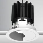 Luca 2.7 inch Round DALI/DMX RGBTW 48V Wall Wash with Trim - White / Haze Satin Silver