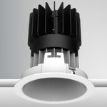 Luca 3.5 inch Round DALI/DMX RGBTW 48V Downlight with Trim - White / Haze Satin Silver