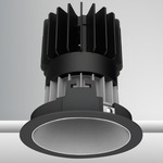 Luca 3.5 inch Round DALI/DMX RGBTW 48V Downlight with Trim - Black / Haze Satin Silver