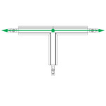TS24M 2-Circuit Magnetic Track T Shape Power Feed - White